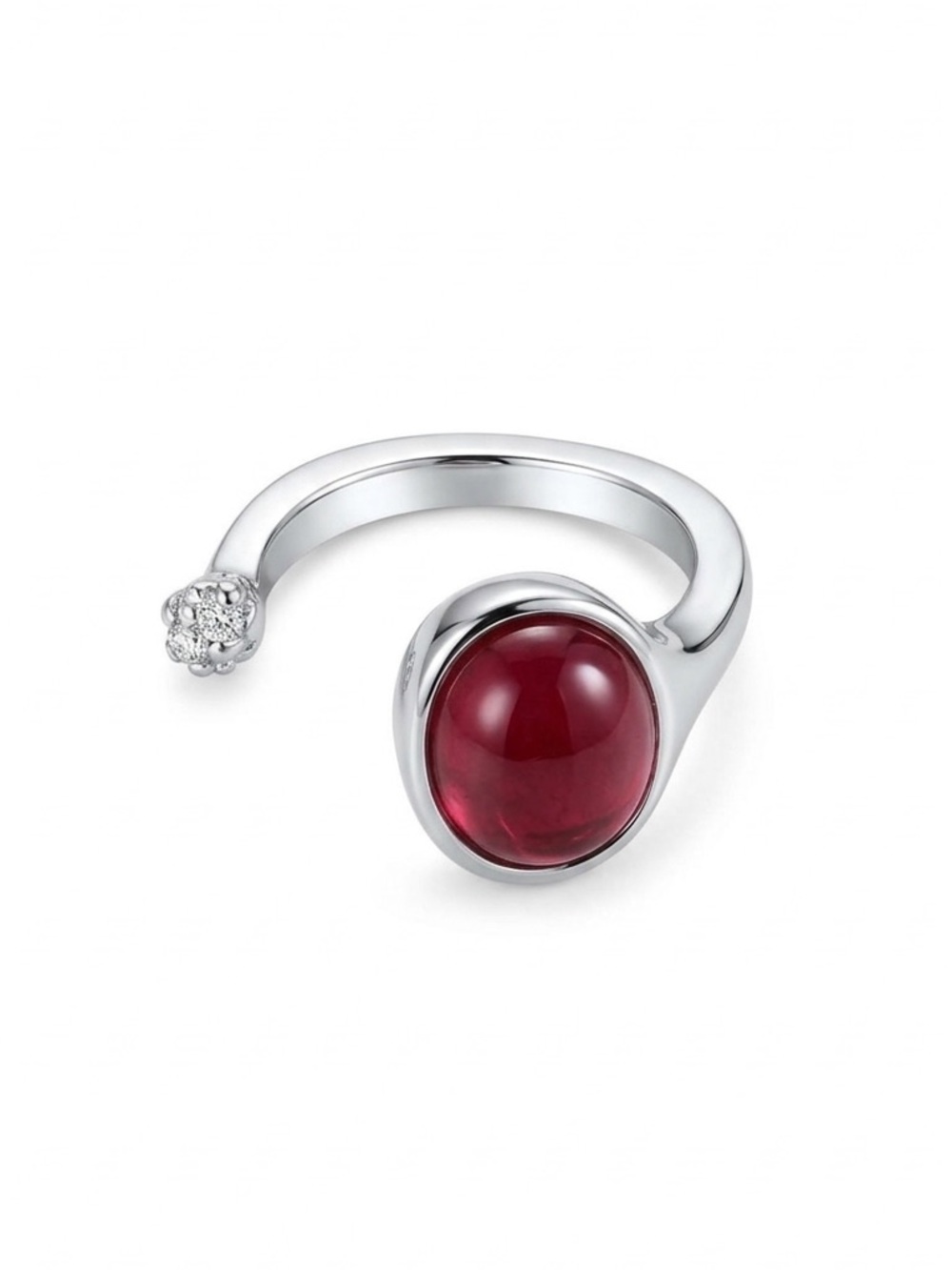 5/$15 🩷 MUST BUNDLE Silver Ring with Deep Red Cabochon